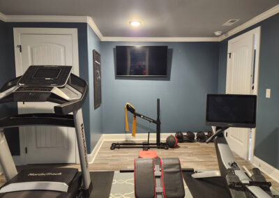 home gym and sump pump room