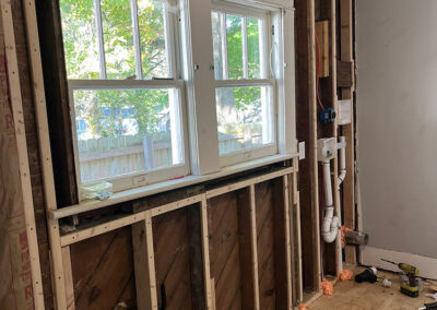 new structural support for a wall in a 1920s bungalow located in Winston-Salem, NC