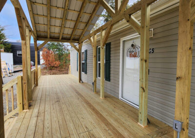 post and beam custom deck construction custom extension on front of home in Winston-Salem