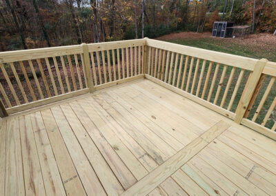 precision built railings on a custom deck built in Winston-Salem