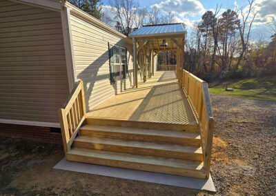 Winston-Salem custom deck outside a mobile home