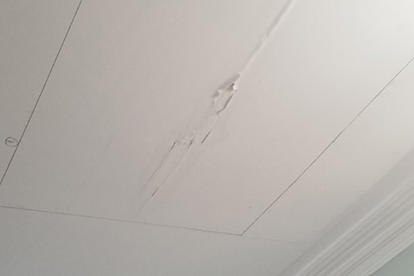 water damage on ceiling