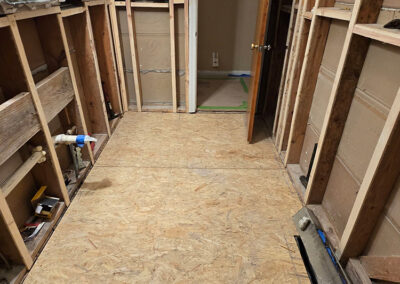 Rough framing and insulation for a bathroom remodel